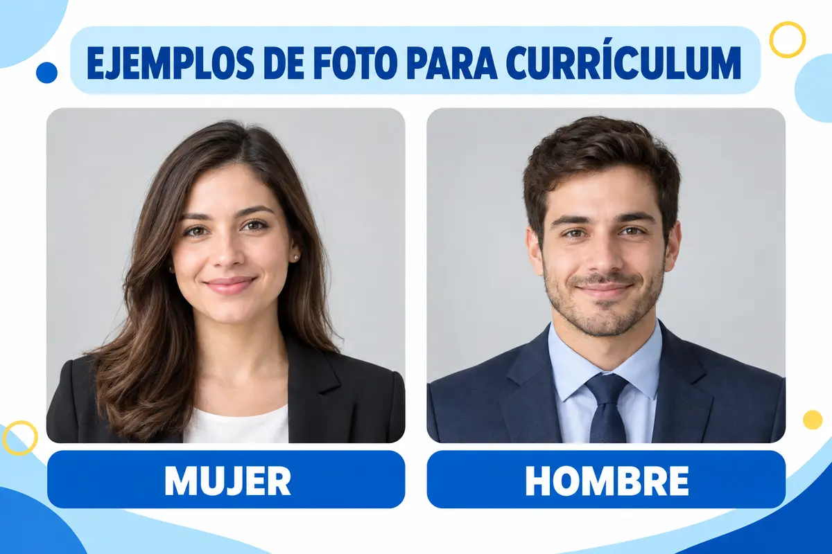 Ejemplos de foto para currículum de mujer y hombre